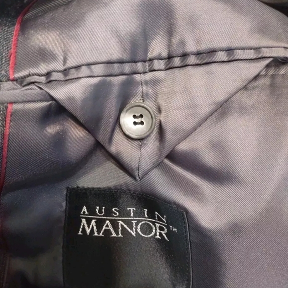Austin Manor Men's Blazer Dark Gray Pinstripe Sz 44R Wool Blend - Picture 12 of 14